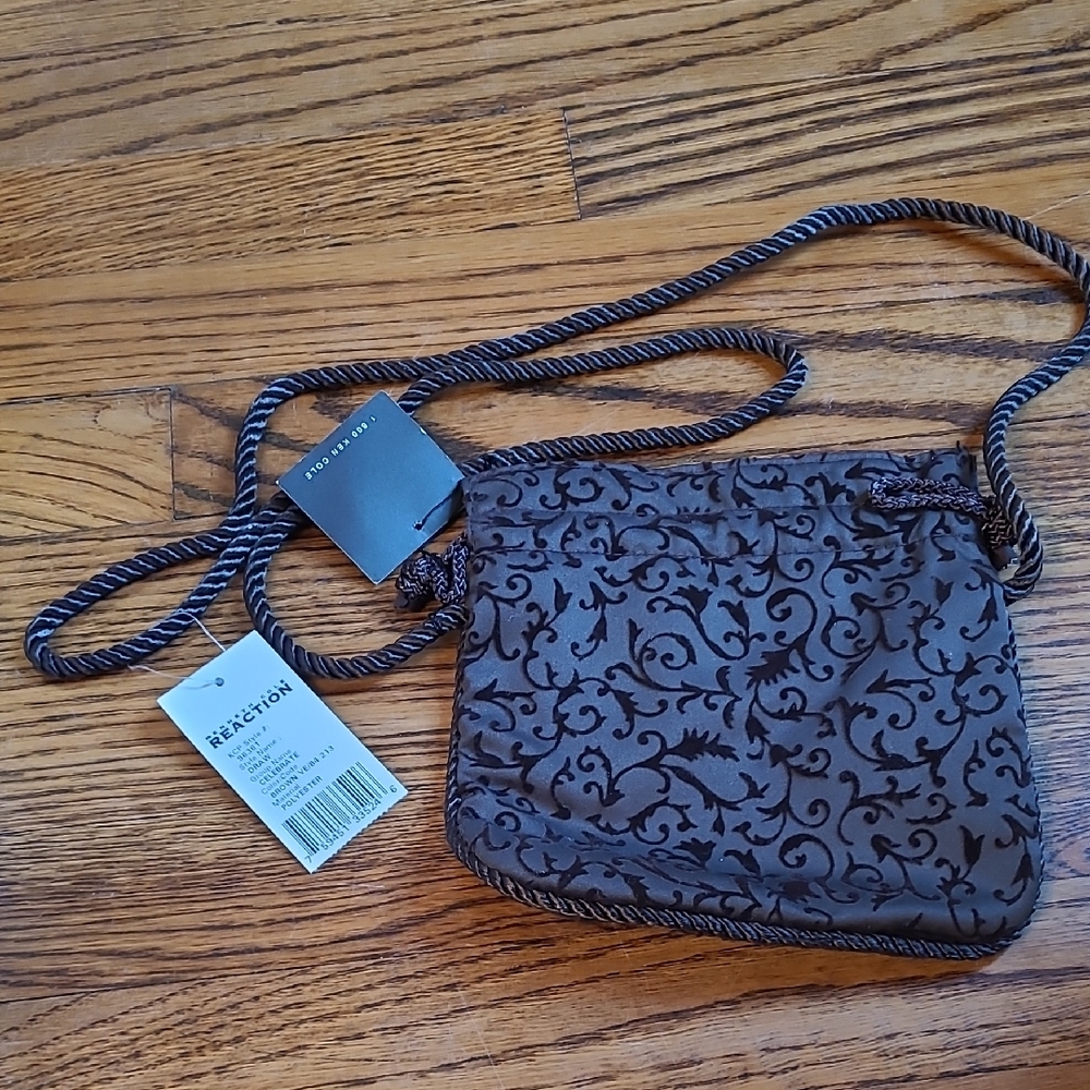 Kenneth Cole Reaction Draw String Brown Evening Bag